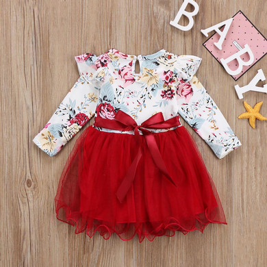 Newborn Kids Baby Girls Clothing Dress Cute Ruffles Long Sleeve Flower Tulle Tutu Dresses Clothes Girl New Newborn Kids Baby Girls Clothing Dress Cute Ruffles Long Sleeve Flower Tulle Tutu Dresses Clothes Girl New
