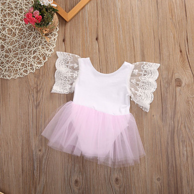 Newborn Kids Baby Girl Dress Tulle Tutu Bodysuit Romper Outfit US STOCK