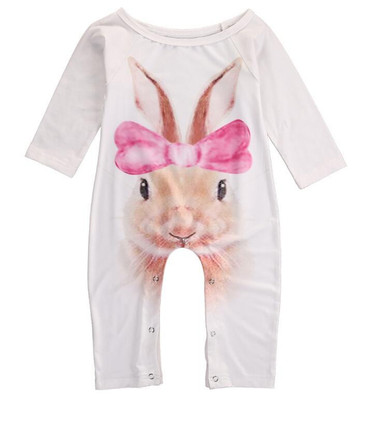 Newborn Infant Baby Girls Rompers Cute Cartoon Rabbit Pig Baby Rompers Jumpsuit Outfits Sunsuit Baby Girls Clothes 0-24 Months