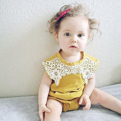 Newborn Infant Baby Girl Sleeveless Lace Floral Romper Jumpsuit Outfits Sunsuit Clothes