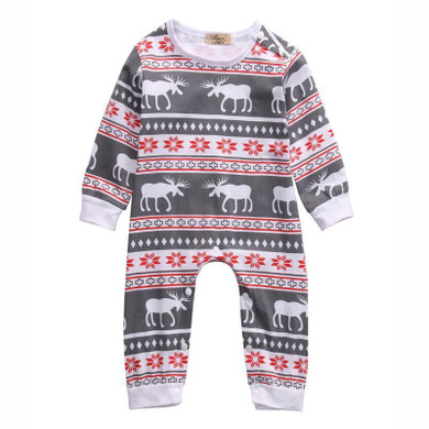 Newborn Infant Baby Girl Boys Romper Deer Sleepwear Christmas Pajamas Outfits Costume
