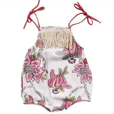 Cute Newborn Baby Girls Cotton Clothes Tops Flower Sleeveless Jumpsuit Romper Cute Kid Baby Girl Clothing New
