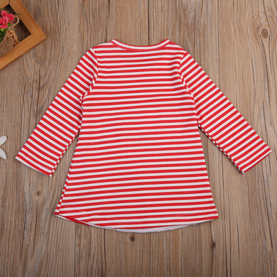 Cute Newborn Baby Girl Dress Autumn Long Sleeve Striped Dress For Christmas Toddler Infant Clothes