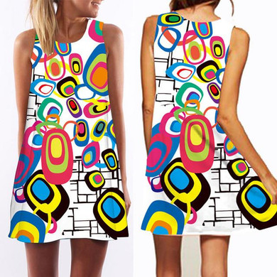 3D vintage Print summer dress 2016 bohemian beach dress summer sundresses women dresses dashiki hippie boho vestidos plus size