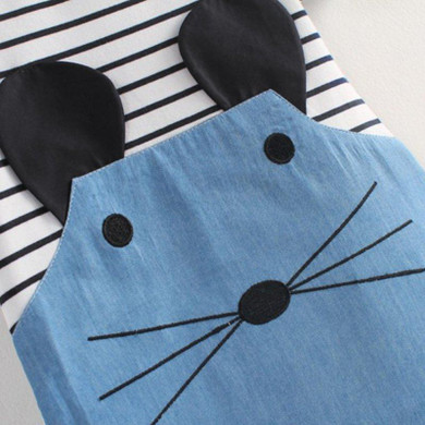 Cute Infant Kids Baby Girl Long Sleeve Casual Dresses Striped Summer Dress Clothes