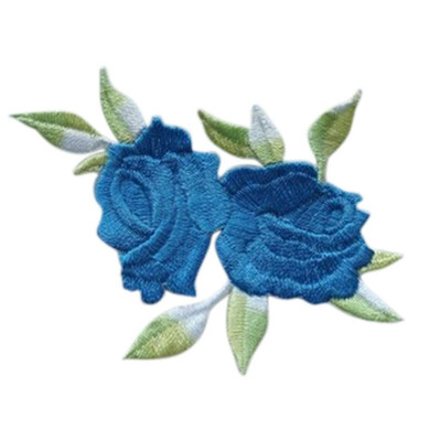 Cute Colorful Rose Applique Flowers Patch Embroidered Sew Iron on Clothes Bags Handmade DIY Craft Ornament Fabric Sticker