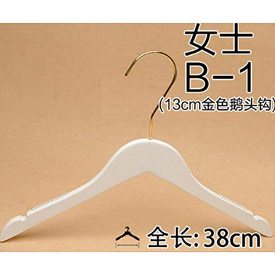 Xyijia Hanger 10Pcs/Lot 38Cm/39Cm Adult Solid Wood Hanger Long Hook White Wooden Hanger