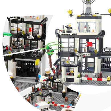 KAZI Toy City Building Blocks DIY Police Station Prison Figures Enlighten Bricks Blocks Toy For Kids Compatible Legoed City Toys