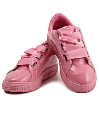 Ribbon Lace Sneakers - Pink