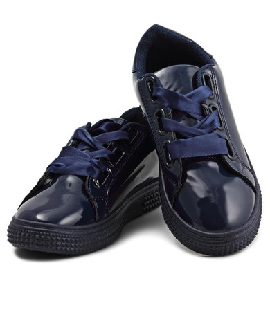Ribbon Lace Sneakers - Navy