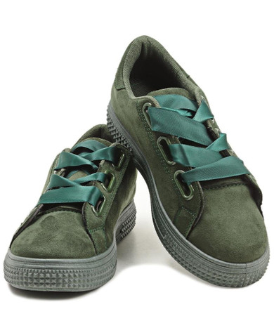 Ribbon Lace Sneakers - Green
