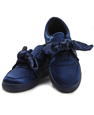 Ribbon Bow Sneakers - Navy