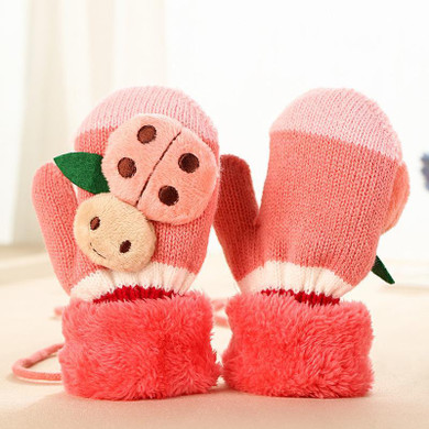 Cute CartoonThicken Hot Knitted Infant Baby Girls Boys of Winter Warm Gloves