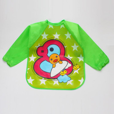 Cute Cartoon EVA Bibs Baby Waterproof Long Sleeve Feeding Burp Cloths Infants Baberos Bavoir Clothing Boys Girls Saliva Towel