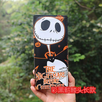 Cute Cartoon Bifold Wallet Purse Leather Women Men Girl Boy Slim Purses Wallets Card Case Holder The Nightmare before Christmas