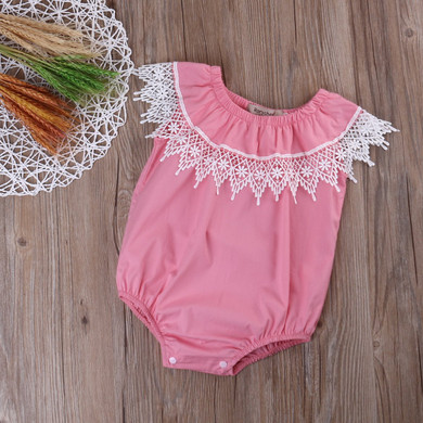 Cute Baby Girl Toddler Kids Sleeveless Romper Lace Jumpsuit Outfits Floral Sunsuit Clothes