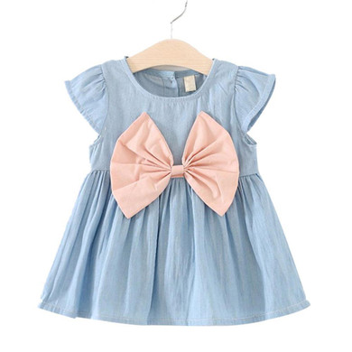 Cute Baby Girl Dress Jeans Children Kids Baby Denim Dresses One Piece Baby Summer Clothing Casual Wear Dresses Clothes Girls