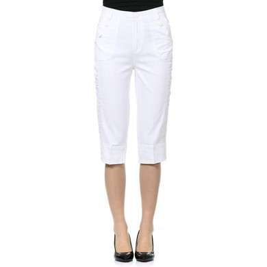 NIFULLAN100% Cotton Capris Pants Mother Clothing Casual Capris Plus Size Summer Women'S Plus Size Loose Pure Cotton