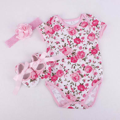 Newborn Toddler Infant Baby Girl Romper Shoe Hairband 3Pcs Outfits Set Clothes New Arrival Girls Rompers