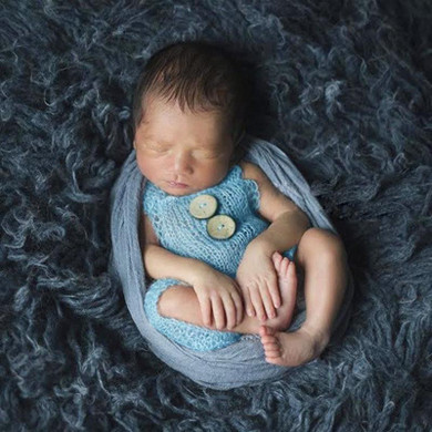 Newborn Props Soft Mohair Baby Boy Girls Costume Infant Knitted Buttons Romper Outfit Baby Props Newborn Photography Accessories