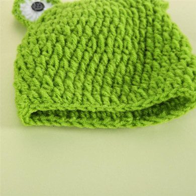 Newborn Photography Props Baby Hat Crochet Baby Green Frog Costume Caps Knitted Photography Photo Props Accessories Fotografia