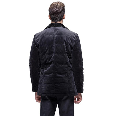 E-artist Men's Fur Collar Velvet Duck Down Jackets Coats Slim Fit Business Casual Male Winter Outwear Overcoat Plus Size 5XL Y38