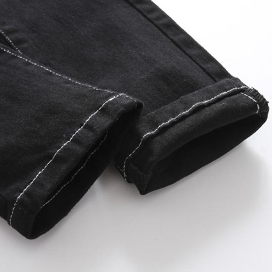 DZIECKO Spring Boys Jeans Washed Denim Children Clothing Girls Long Pants Top Quality Casual Sportswear Boys Trousers Black