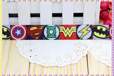 DUWES New 7/8'' Free shipping super heros printed grosgrain ribbon hair bow headwear party decoration wholesale OEM 22mm H2970