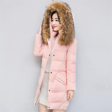 JOLINTSAI Winter Women Coat Jacket Warm Woman Parkas Winter Overcoat With Faux Fur Collar 2017 New Female Clothing