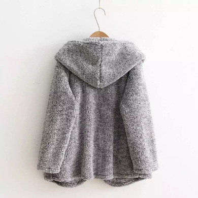 392-50-907 and the wind new winter leisure loose hooded cardigan coat Plush