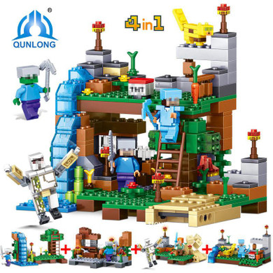 378PCS Minecrafted City Figures Compatible Legoings Building Blocks 4 in 1 DIY Garden Bricks Toys Christmas gifts For Kids