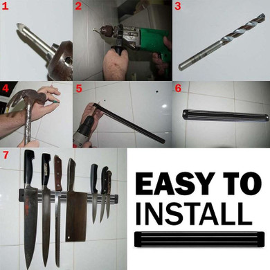 33cm Magnetic Knife Holder Wall Mounted Plastic Magnet Knife Block Holder Metal Knife Organizer Kitchen Knife Accessories