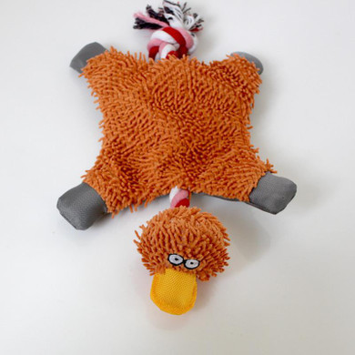 32*19cm Pet Supply Cute Papa Duck Plush Dog Toy with Rope