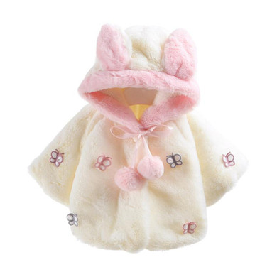 Baby Infant Butterfly Autumn Winter Hooded Coat Cloak Jacket Thick Warm Clothes D35