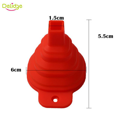 Delidge 1pc Mini Foldable Funnel Random Color Silicone Collapsible Style Funnel Folding Portable Funnels Be Hung Kitchen Tool