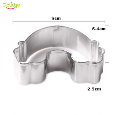 Delidge 1 pc Rainbow Cookie Molds Stainless Steel Cookie Cutter 3D Rainbow Shape Fondant Cake Decorating Bakry Mousse Ring