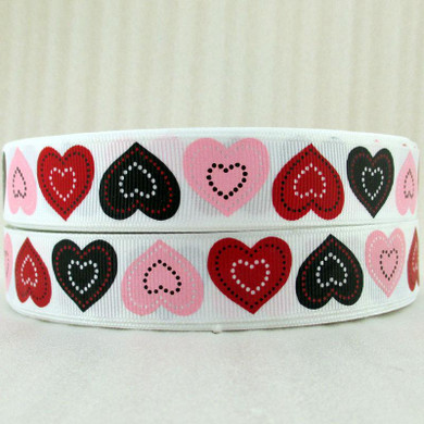 David accessories 7/8"22mm Valentine heart grosgrain tape ribbon hairbows printed ribbon,5Y14805