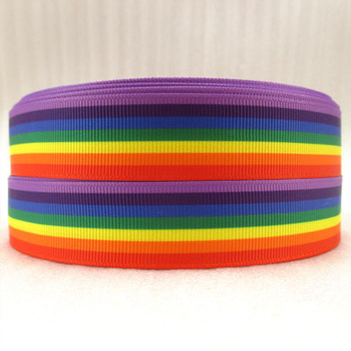David accessories 7/8"(22mm) rainbow printed polyester grosgrain tape ribbon 5yards, DIY handmade, wedding gift wrap,5Y2015733