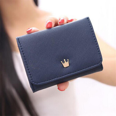 Wallet Female 2017 New Crown Lady Short Women Wallets Mini Money Purses Fold PU Leather Bags Female Coin Purse Card Holder
