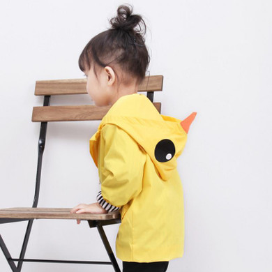 Children Baby Coat Outwear Autumn Spring Cute Infant Girl Jacket Hooded Duckling Jackets Kids Yellow Windbreaker Girls Clothes