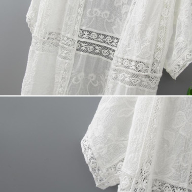 Embroidery Long Kimono Summer Tops 2018 Fashion Casual White Shirt Women Clothes Batwing Sleeve Loose Blouse Kimono Cardigan