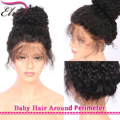 Elva Hair Curly 360 Lace Frontal Wig Pre Plucked Hairline Short Human Hair Bob Wigs For Black Women Brazilian Remy Hair Lace Wig