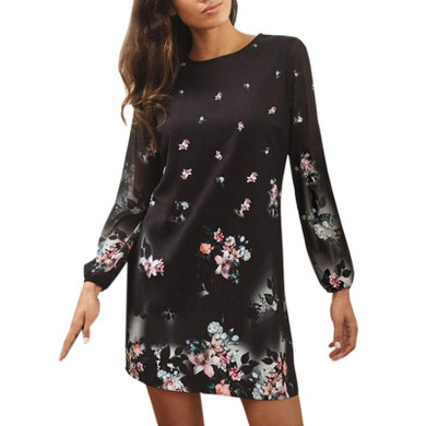 ELSVIOS 2017 Summer Floral Print Dress Sexy Off The Shoulder Slash Neck Beach Dress Casual Flare Sleeve Women Dress Vestidos