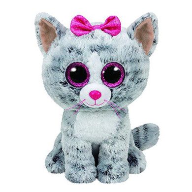 Elsadou Ty Beanie Boos Stuffed &amp; Plush Animals Gray Cat With Bow Toy Doll