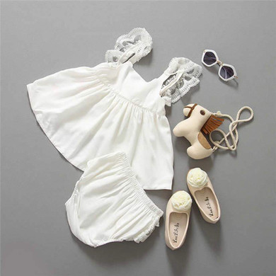 Girls dress summer dress Baby Girl Clothes Summer Sunsuit Infant Outfit Backless Princess Dress Brief Setwith high quality AP19