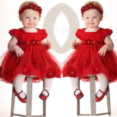 Girls dress summer baby cute dress Flower Girls Toddler Baby Princess Pageant Lace Dresses with high quality AP19