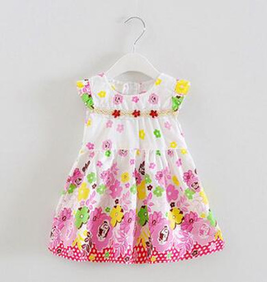 girls dress fashion girls print clothes Baby sleeveless kids clothes girl party dresses new infant baby clothes