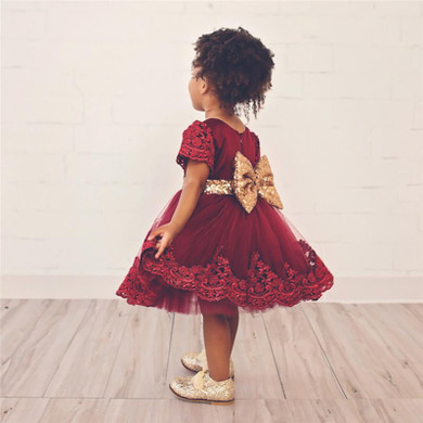 Newborn Baby Girl 1 Year Birthday Outfit Pleated lace dress Baby Baptism Dresses For Girl Infant Party Dress Tulle Kids Vestido