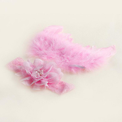 Newborn Baby Flower Headband+Wing Prop Outfits Costume Photo Photography Set