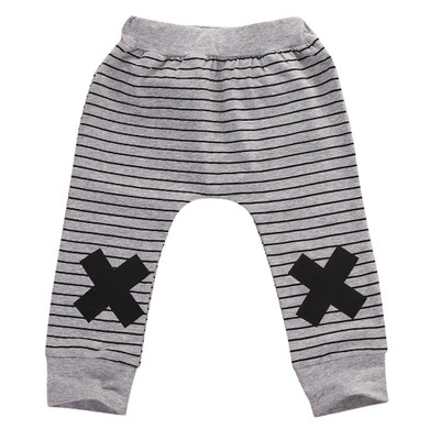 Newborn Baby Boy Girl Stripe Cartoon Monster Bottoms Harem Long Pants Casual Cotton Leggings Casual Trousers 0-24M